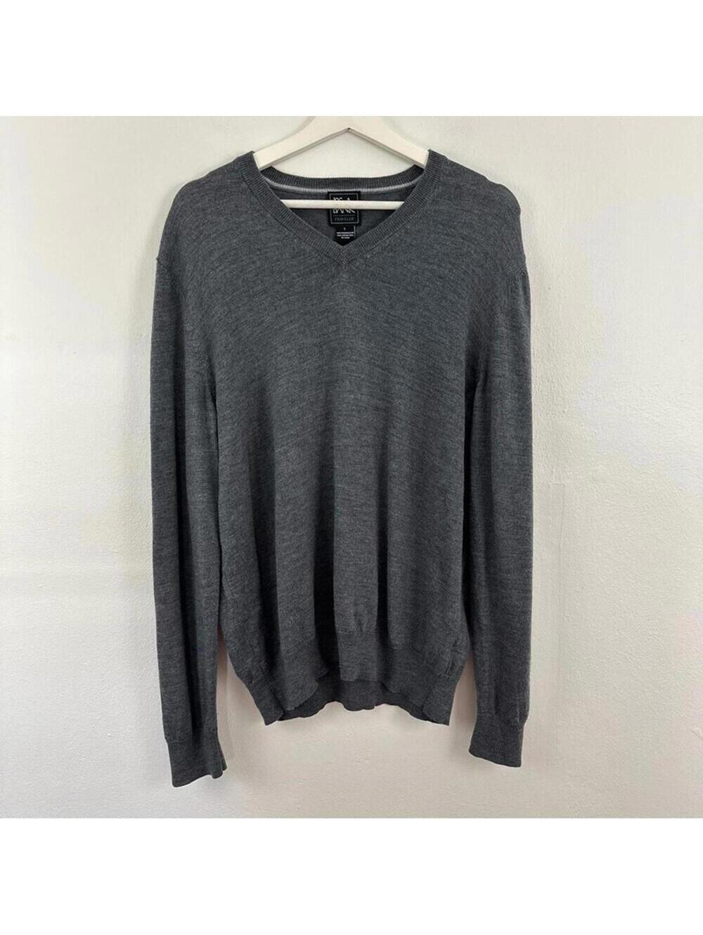 Jos. A. Bank Women’s 100% Merino Wool Grey Sweater Size L